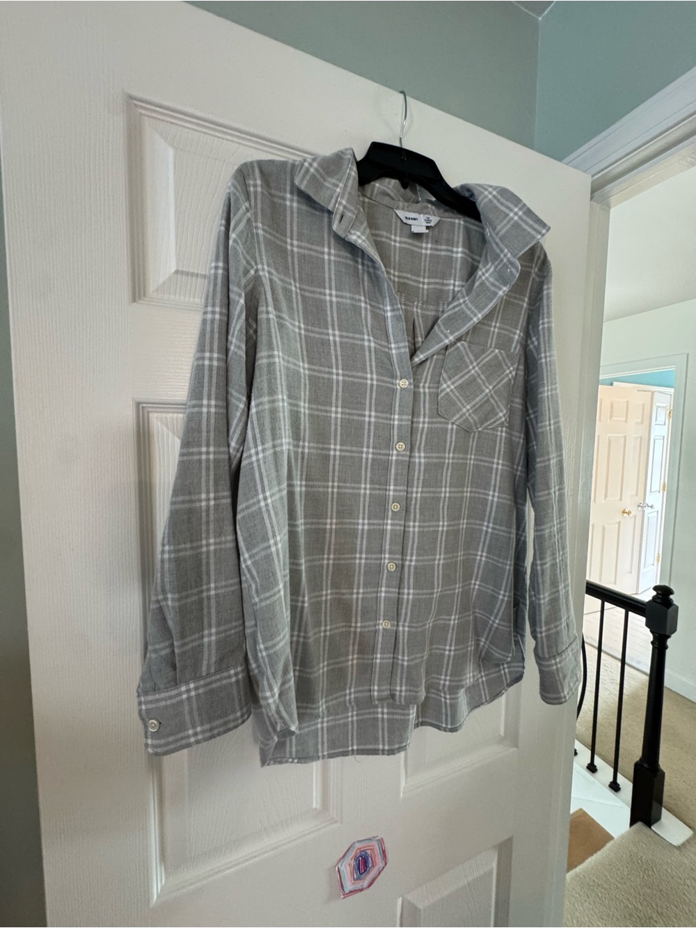 Old Navy Gray Plaid Button-Down Shirt flannel
